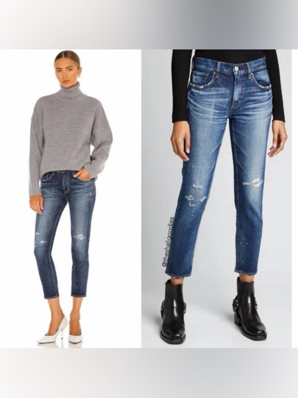 Moussy Vintage Cropped Distressed Skinny Jeans, Size 25